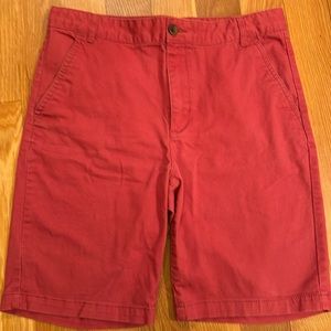 Red Shorts boy 16 PLUS Husky 32 inch waist XL Old Navy twill straight adjustable